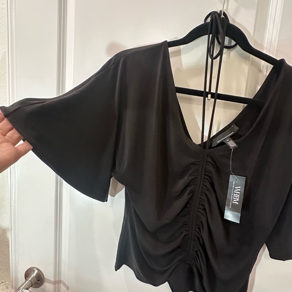 Black WHBM ruched top NWT - Picture 3 of 7